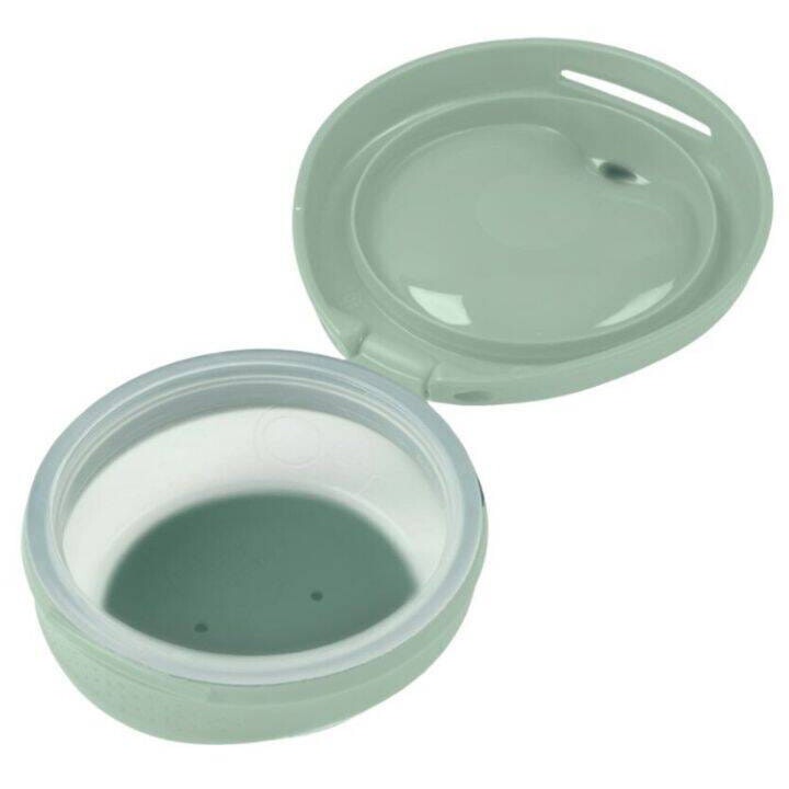 Vas siliconic cu capac B.BOX fill+feed, ergonomica, etansa, verde, 110ml