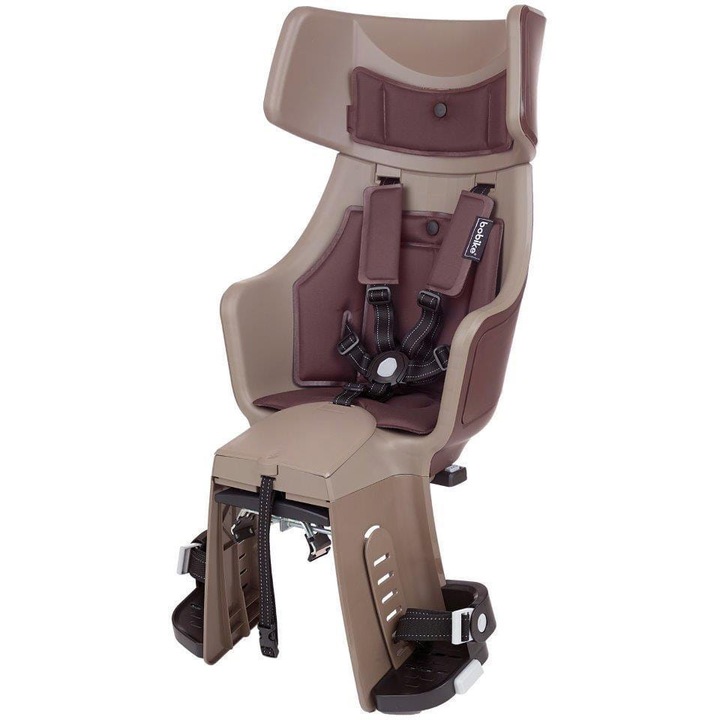 Scaun bicicleta Bobike Exclusive Tour Plus LED, montare pe cadru, Toffee Brown, 9-22kg