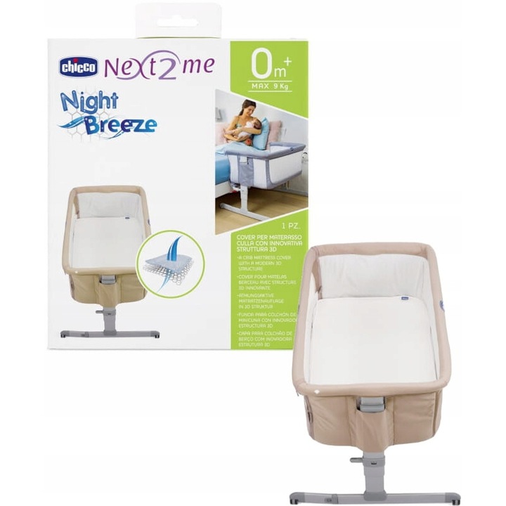 Mata pentru patut bebe Chicco Next2Me, respirabila, 83x50cm