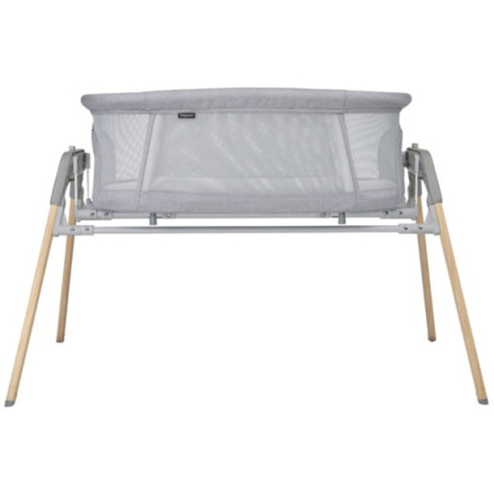 Patut cu functie de leagan Espiro Tully, ergonomic, material/bumbac, gri, 77.5x43.5cm