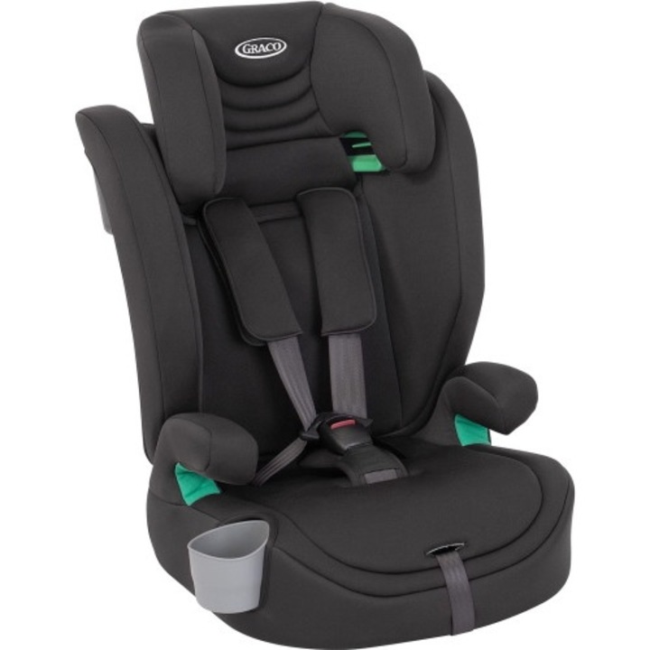 Детско столче за кола GRACO Eldura i-Size, 2в1, Safe Surround странична защита, регулируемо, черно, 76-145см