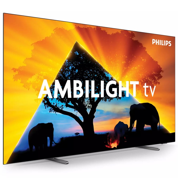 Televizor Philips AMBILIGHT tv OLED 55OLED769, 139 cm, Smart TV, Ultra HD 4K, 100Hz, Clasa F (Model 2024)