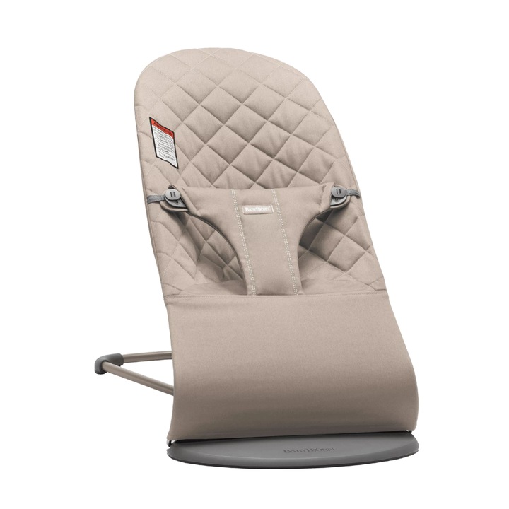 Balansoar Bliss Sand Grey, din Tesatura Matlasata cu Aspect Clasic, BabyBjorn