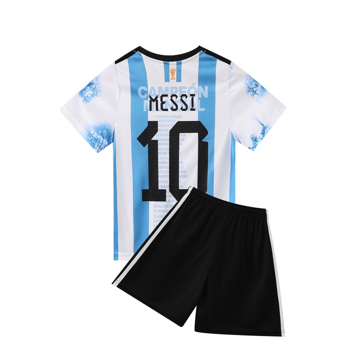 Echipament sportiv copii Argentina Messi Fotbal Tricou, 110-120 CM, Poliester, Multicolor