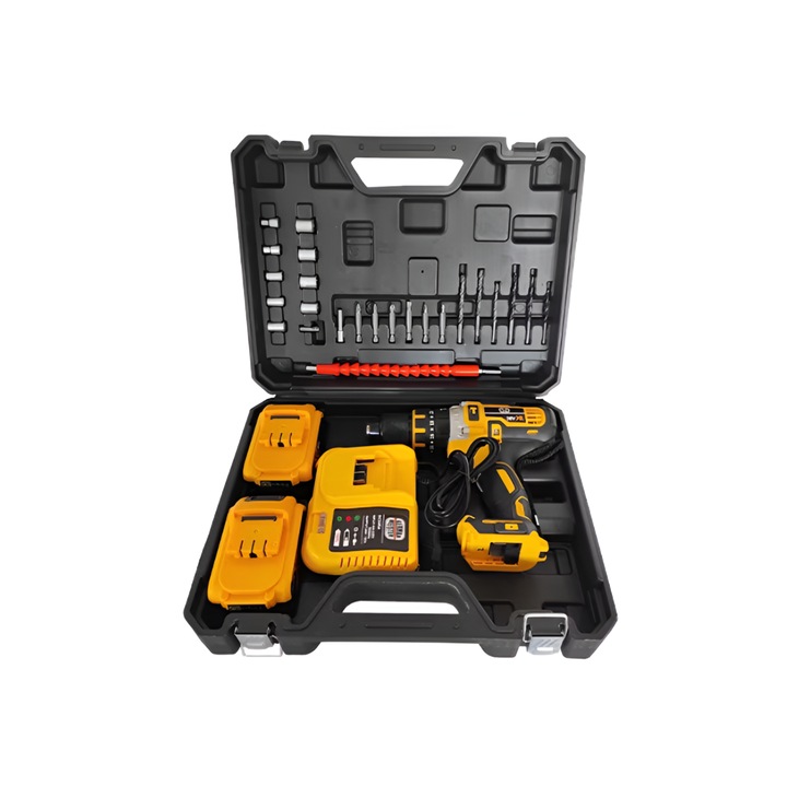 Autofiletanta cu Acumulator, eSimplu®, 36 V, 5 AH, Mandrina metalica 13 mm, Accesorii, Valiza de Transport si Depozitare