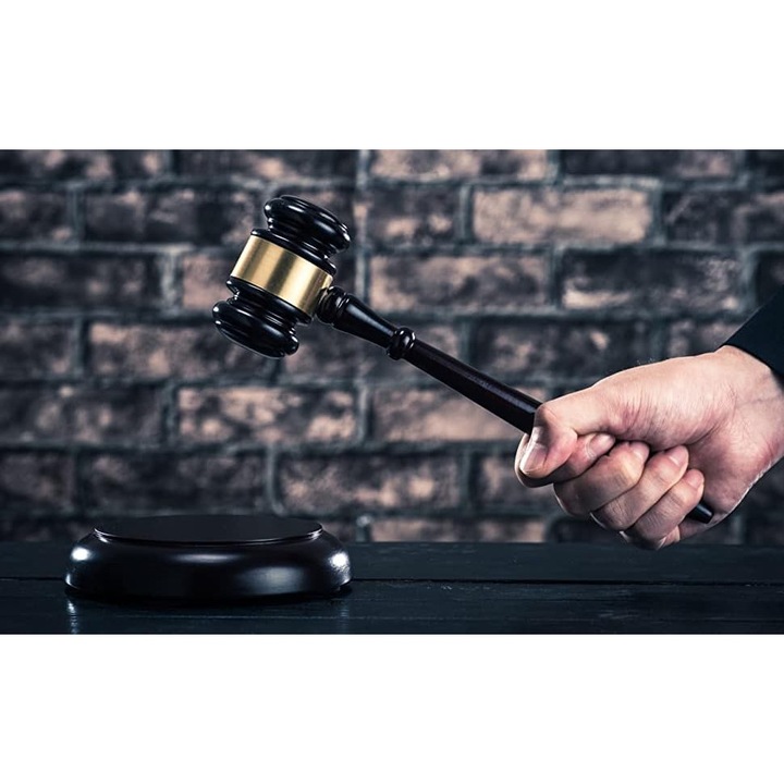 Set Ciocan de Judecator si Bloc de Sunet BOMSTOM, Lemn, Ergonomic, Durabil, Nu este usor de deformat, Solid si stabil, Usor de folosit, Rezistent la socuri, Pentru judecator, avocat, tribunal de licitatie etc, Negru, 26.5x7.6x4.5cm