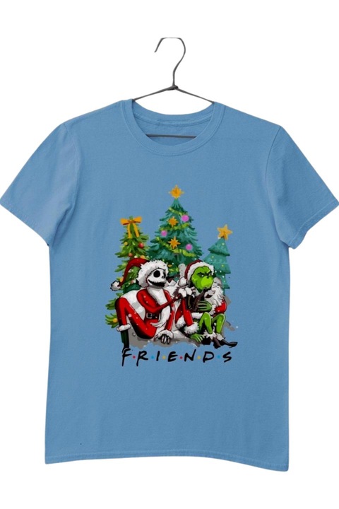 Friends jack and grinch férfi póló, égszínkék, XL