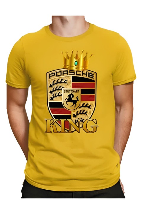 Tricou pentru barbati, Pólóügynökség, Bumbac, Porsche King galben, 2XL