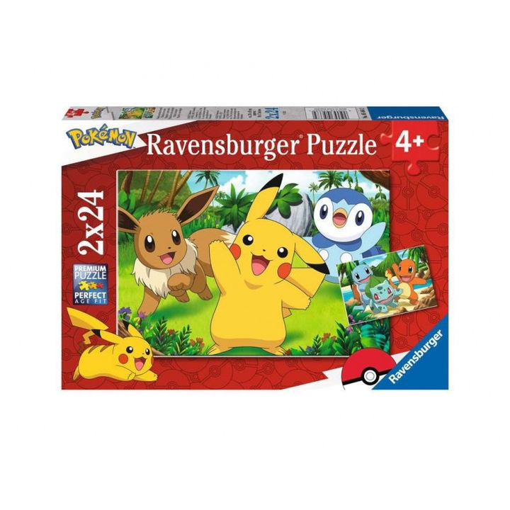 Пъзел Ravensburger Pokemon, 2 комплекта от по 24 части, за деца