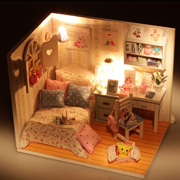 3D miniatűr ház, Adabelle szoba, 14,6x10,5x12,2 cm