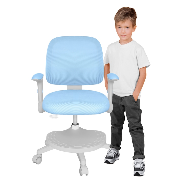 Scaun Pivotant Pentru Copii Mark Adler Junior 5.0 Blue, Rotativ, Spuma, Ergonomic, Albastru