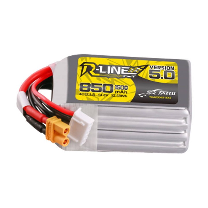 Acumulator, Tattu R-Line V5.0, 850mAh, 14.8V, 150C, 59x30x32mm, XT30