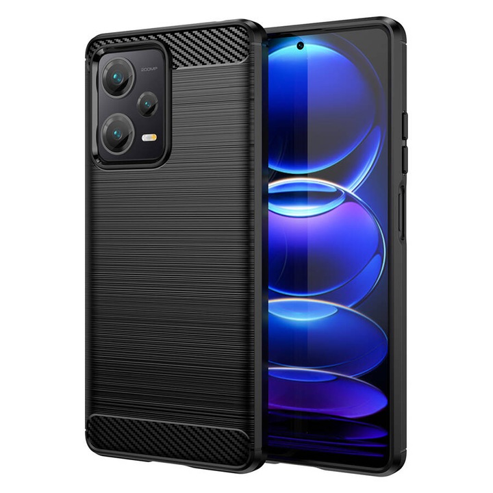 Калъф за Xiaomi Redmi Note 12 Pro 5G / Poco X5 Pro - Techsuit Carbon Silicone - Черен