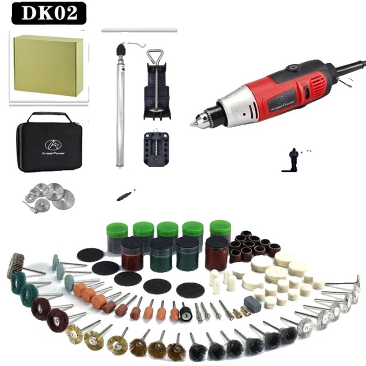 Машина за пробиване и гравиране, 260W, 0.6-6.5mm, 8000~31000 rpm, комплект аксесоари, 0.65kg, многоцветна