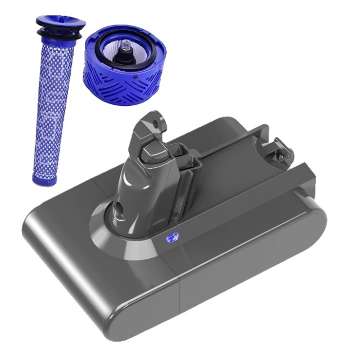 Baterie aspirator compatibila Dyson V6 6000mAh, negru, 21.6V