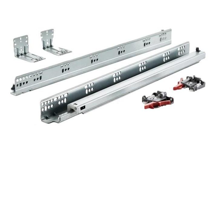 Set 10 perechi sine sertar, inchidere silentioasa, extensie completa, 21in, Otel galvanizat