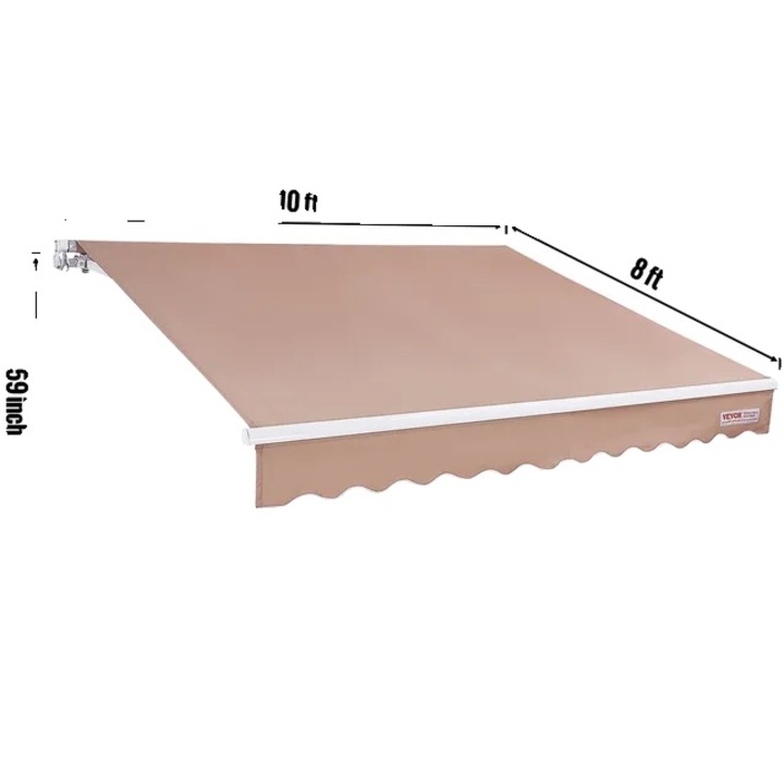 Pergola retractabila, poliester impermeabil, protectie UV80+, 12x10ft, gri