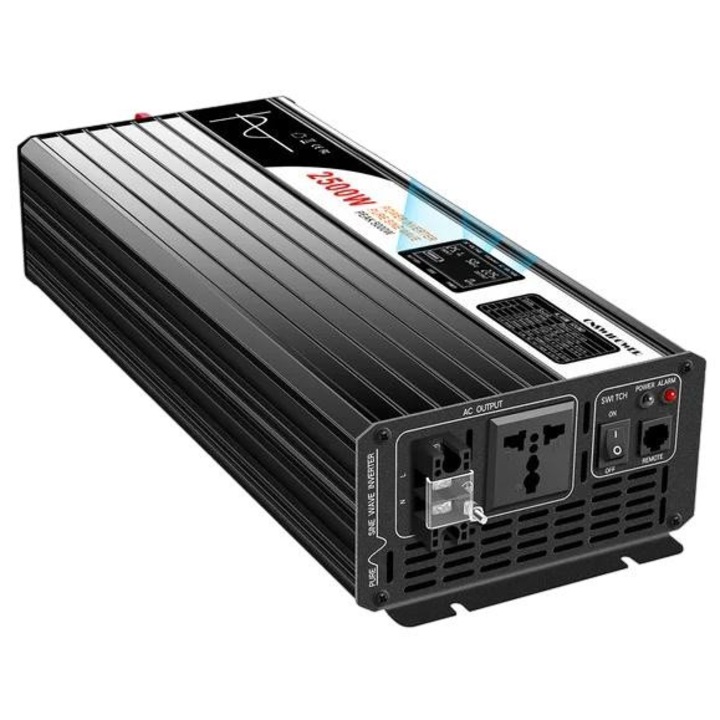 Tiszta szinuszos autó inverter, LCD képernyő, 2500W, 48V, 220-230V