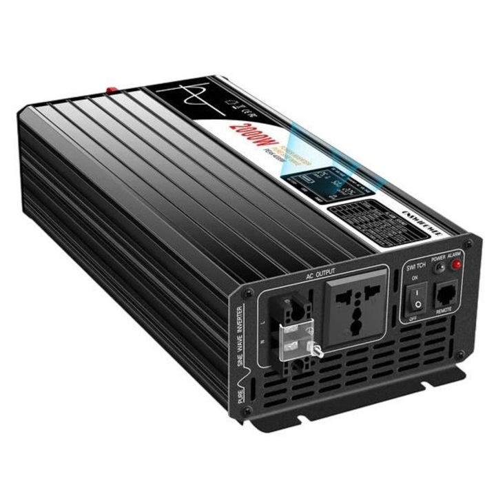 Invertor auto unda sinusoidala pura, ecran LCD, 2000W, 24V, 220-230V
