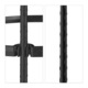 Set 2 suporturi pentru flori de gradina, obelisc, dimensiuni 85 x 25 cm, negru, Relaxdays
