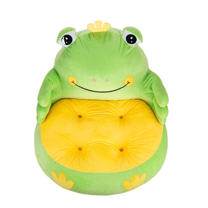 Jucarie de plus TEA, Fotoliu copii broasca, albastru, 50 cm