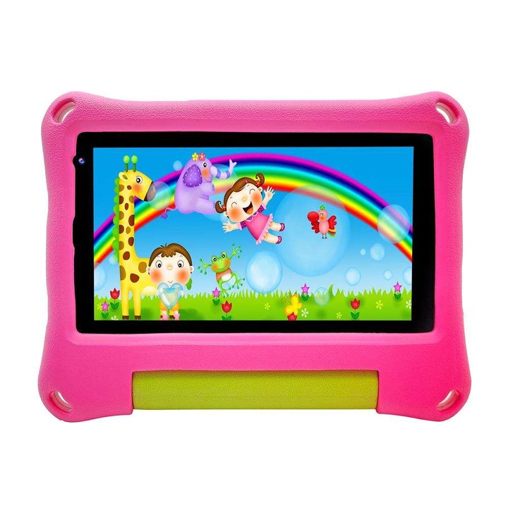 Gyermek Tablet NUBI Wintouch K714, Android, 2 GB RAM, 7 Hüvelykes, 32 GB, WIFI, Két kamera, Szülői felügyelet, Rózsaszín