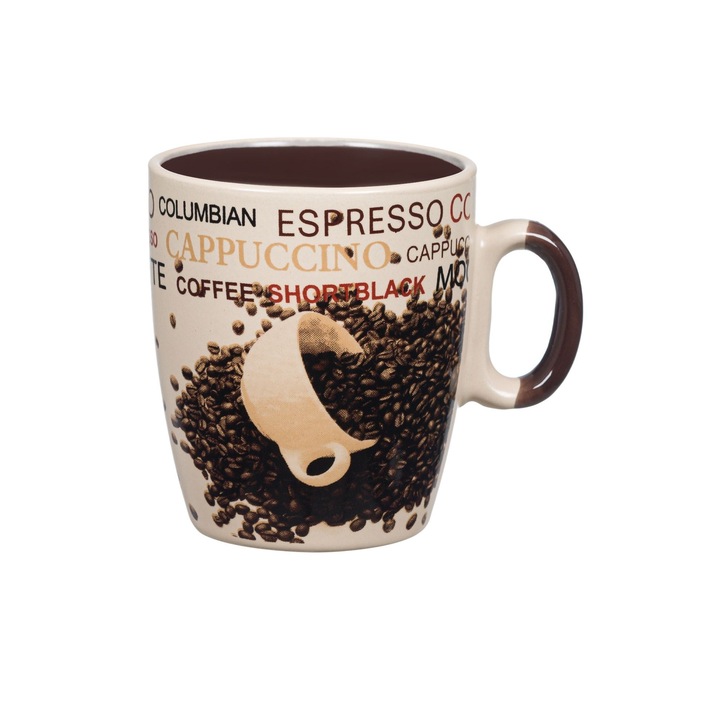 Чаша, кафе на зърна, кафява, 230мл