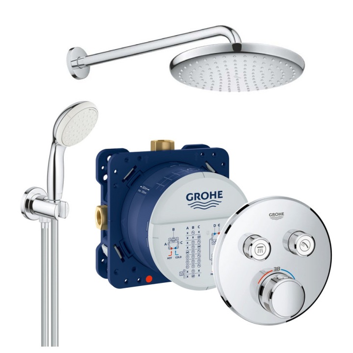 Sistem de dus Grohe Argintiu