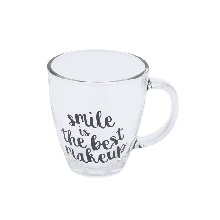 Чаша, Усмивката е наи-добрият грим, стъкло, 310мл