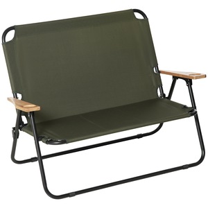 Scaun de camping dublu Outsunny, pliabil cu maner, verde, 141x67x80cm