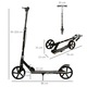 Trotineta copii Homcom, Metal/Plastic/Poliuretan, 2 roti, pliabil, reglabil pe 3 inaltimi, negru, 86x35x93/98/103cm