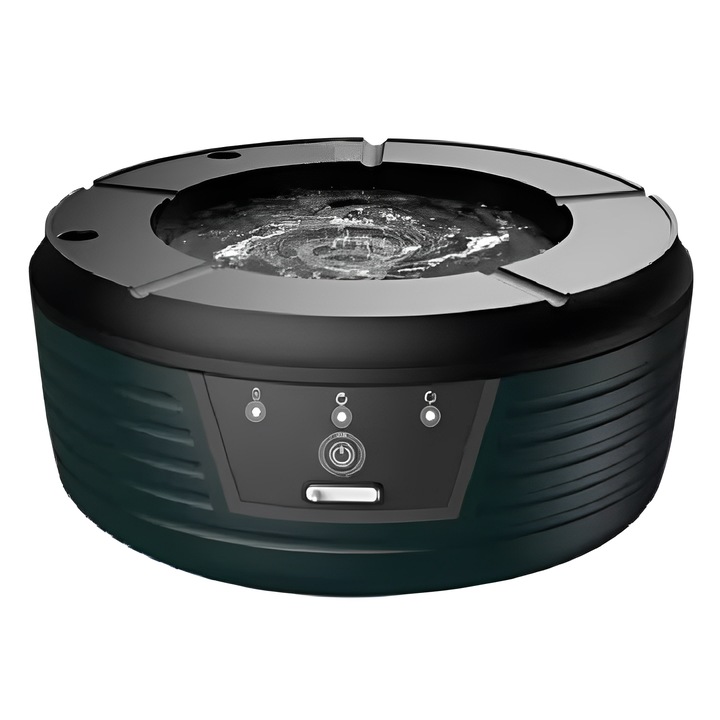 Многофункционален битов електрически пепелник с автоматично измиване, премахва цигарена пепел, памучен филтър, капацитет 4 цигари, USB зареждане, 1200mAH батерия, два режима на работа, 175 х 75 мм, Тъмнозелен