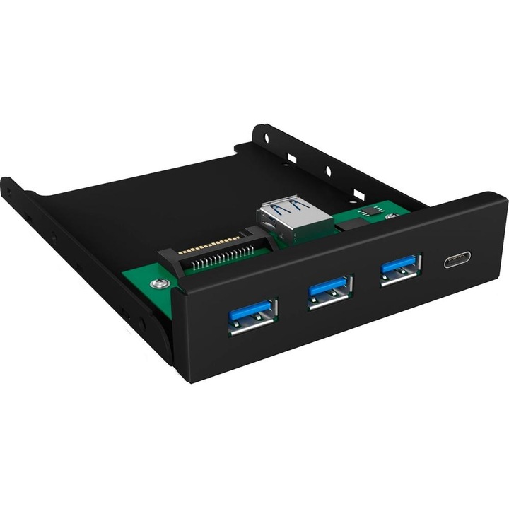 IcyBox USB Hub IB-HUB1418-I3, 3 USB 3.0 порта, 1 USB-C порт, 3,5" преден панел