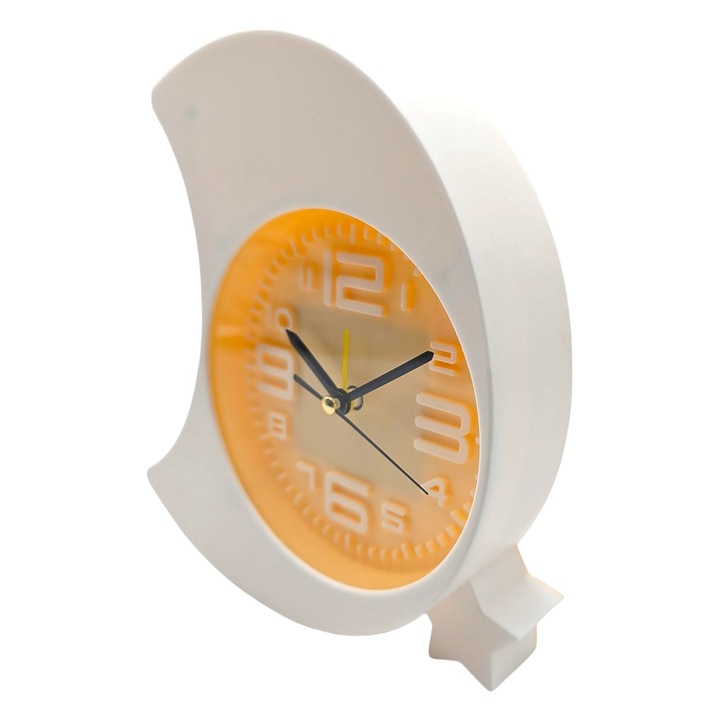 Asztali óra, félhold alakú 18 cm, narancssárga