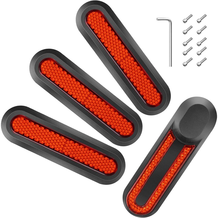 Комплект за защита на колелата на електрически скутер, ABS/Поликарбонат, JENUOS®, Съвместим с M365 Pro Pro2 1S, Червен/Черен