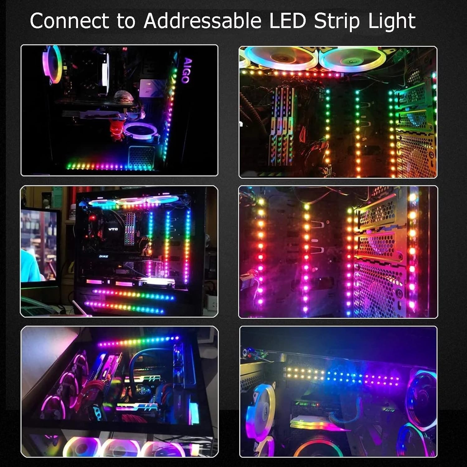 Set 2 Cablu Splitter Adaptor Ventilatoare RGB, 30cm, enkourakoko®, 1 ...