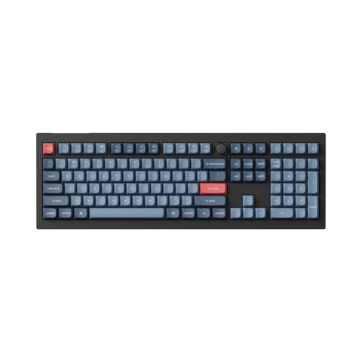 Клавиатура, Безжична, Механична Keychron V6 Max, кабел, Bluetooth, 2,4 Ghz, RGB, пълен размер, функция за гореща смяна, QMK/VIA, копче, Gateron Jupiter Brown