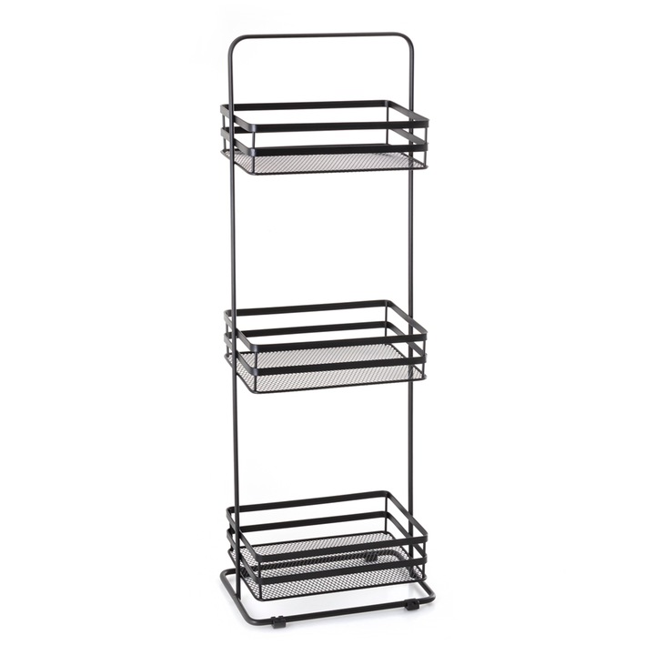 Etajera baie AWD Interior 1885, otel, negru, 26.2x75.3x17cm