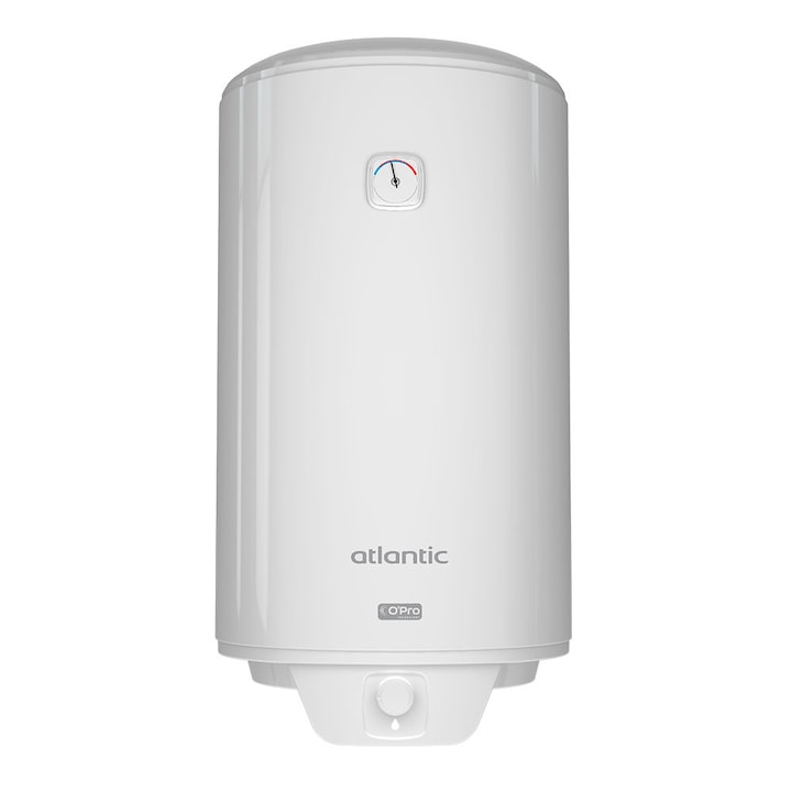 Електрически бойлер Atlantic O'Pro Turbo S, 80 литра, 3000W, Вертикален, Стилен дизайн, Фронтална регулация, Три режима на работа, Бял цвят
