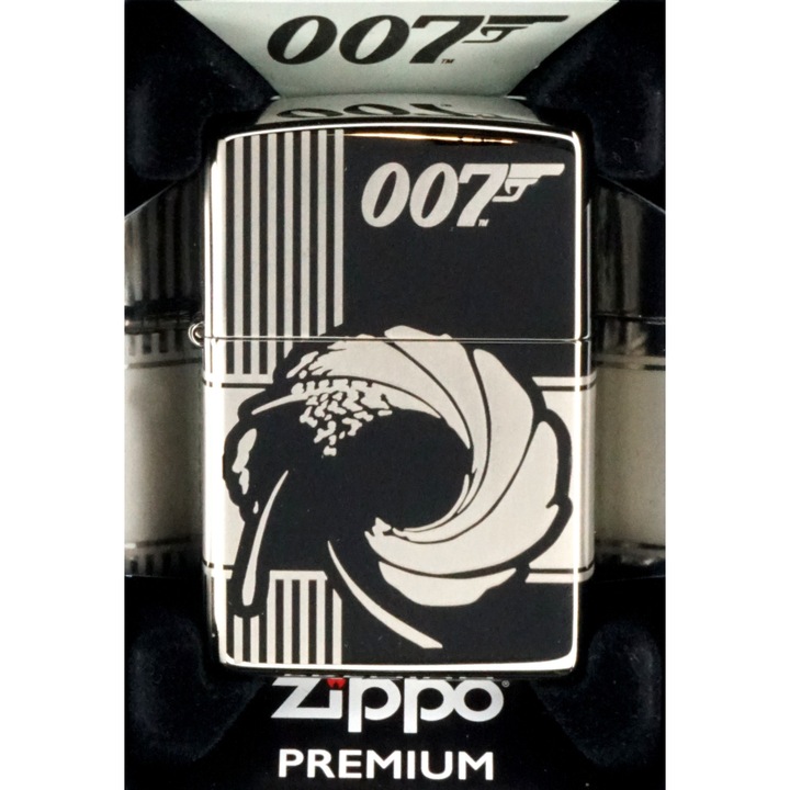 Bricheta Zippo James Bond Black Ice, Negru, Cu Cutie Cadou