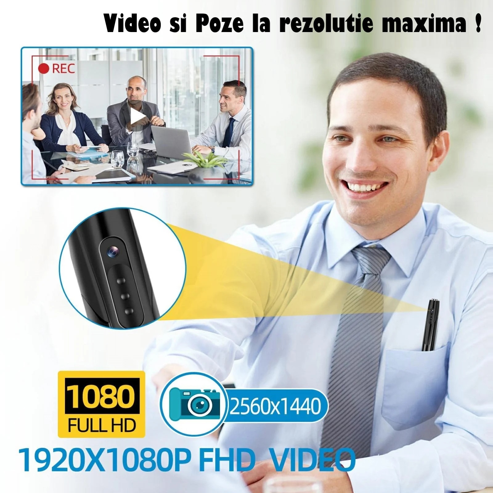 Pix Spion cu Camera 1080 Full HD si Microfon, Inregistrare Audio-Video ...