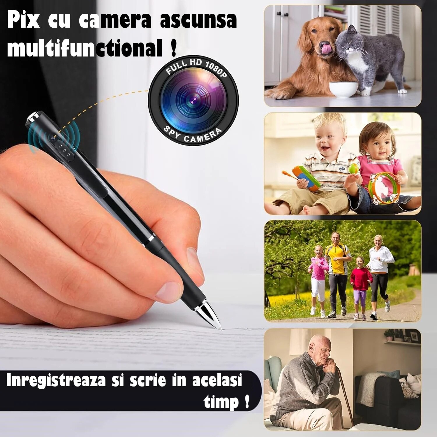 Pix Spion cu Camera 1080 Full HD si Microfon, Inregistrare Audio-Video ...