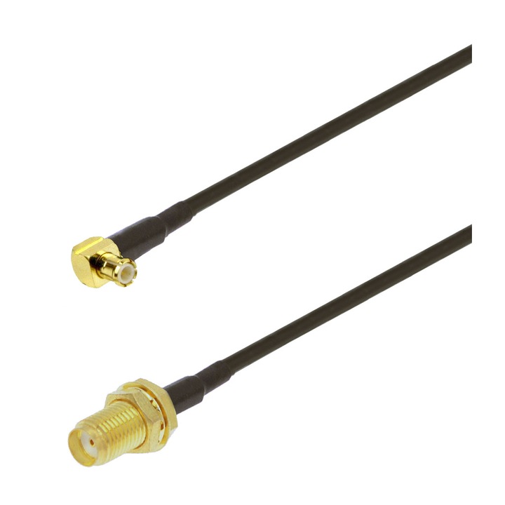 Cablu adaptor RF pigtail MCX male SMA female 30cm pentru conectare modem la antena GSM 3G 4G GPS WIFI LORA