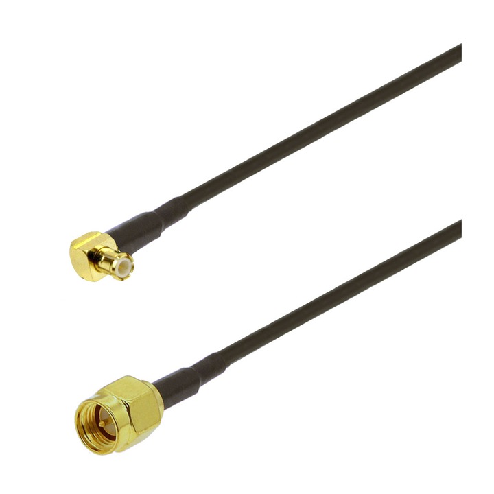Cablu adaptor RF pigtail MCX male SMA male 30cm pentru conectare modem la antena GSM 3G 4G GPS WIFI LORA