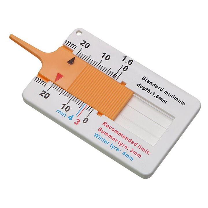 Indicator de adancime pentru anvelopa, Verk Group, pana la 20 mm, 6,5 x 4,2 cm
