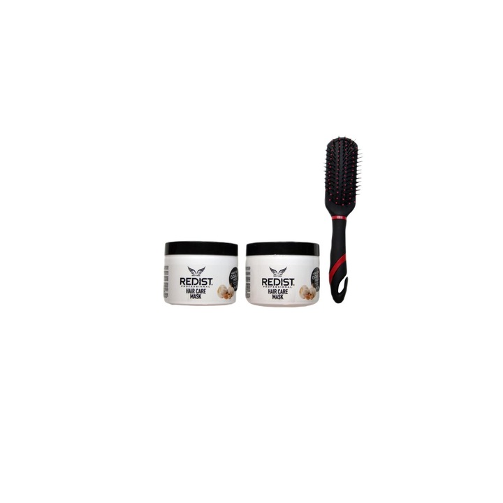 2 x Redist hajmaszk fokhagyma kivonattal, 500 ml + Hajkefe készlet