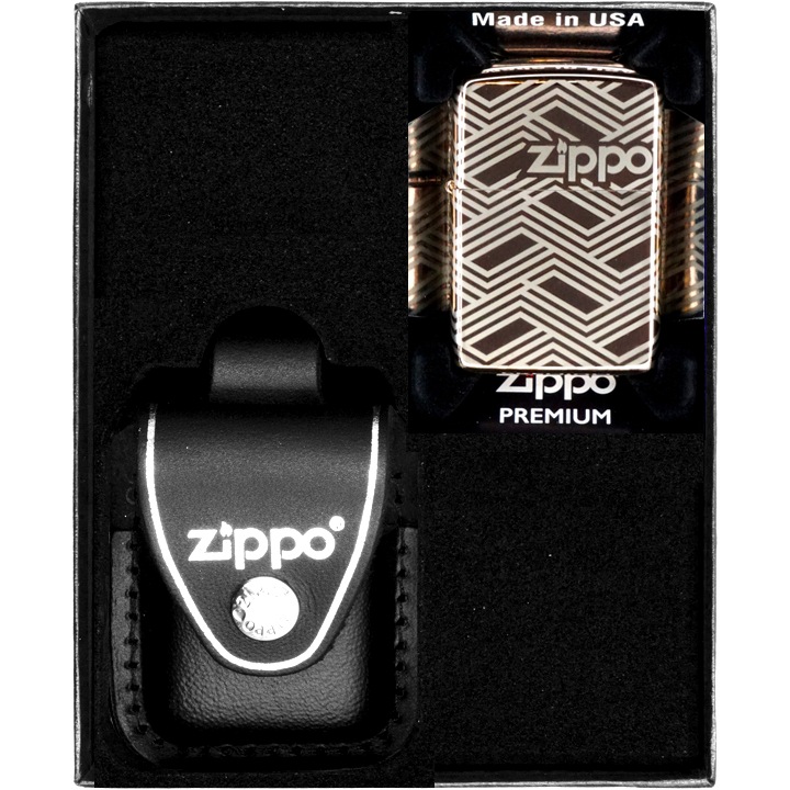 Set Bricheta Zippo Abstract Laser Design, WINDPROOF, in cutie cadou