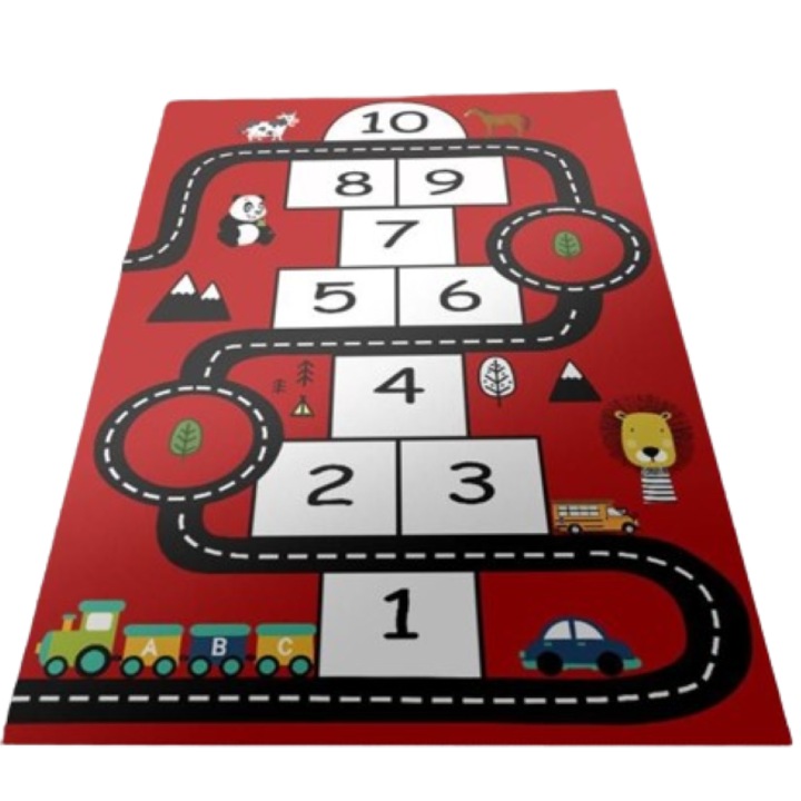 Covor camera copii, Antiderapant, Model Sotron, Multicolor, 80x150cm