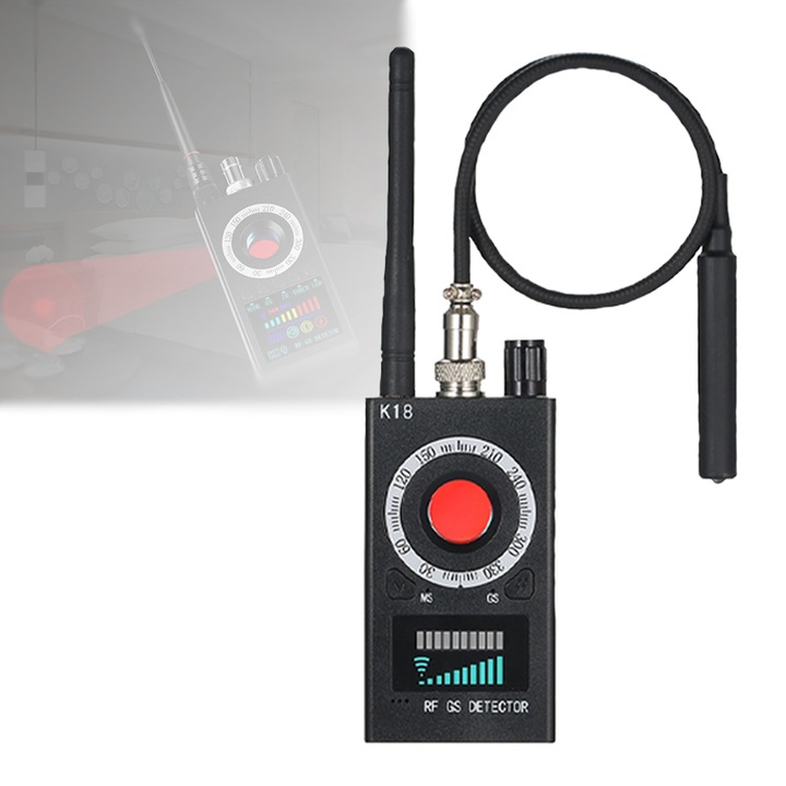 Detector Aparate Spionaj Camere, Microfoane, Localizatoare GPS, Reportofoane, Negru