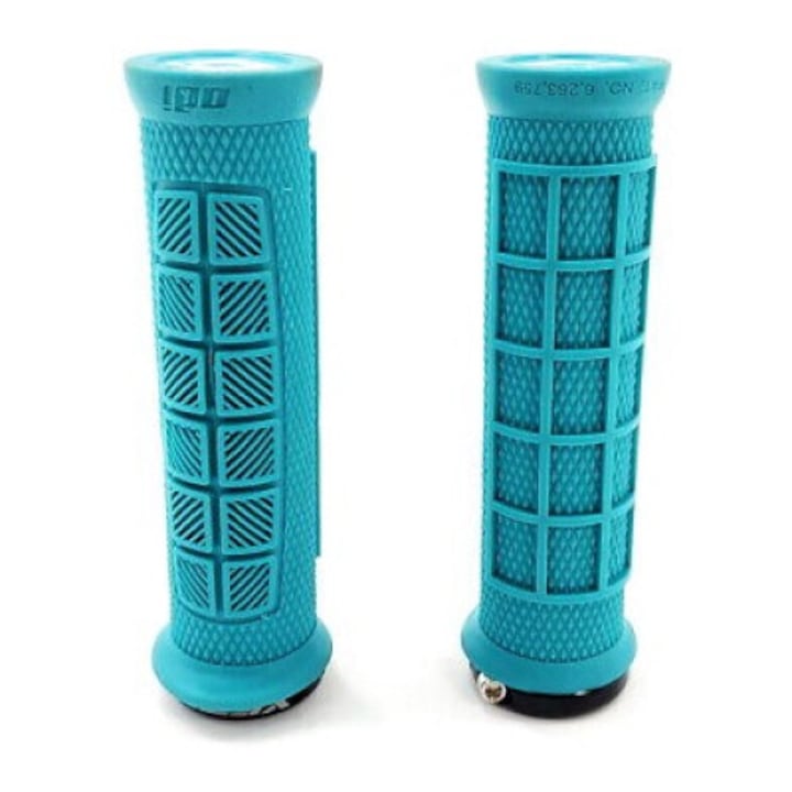 Mansoane profesionale ODI Elite Pro Lock-on, se muleaza perfect in palme, cu diferite tipuri de riduri, design ergonomic, turcoaz